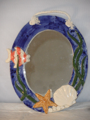 Specchio parete ceramica - parete, in