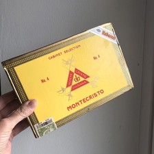 Scatola Vuota Vintage Habanos Montecristo legno leggero rivestito