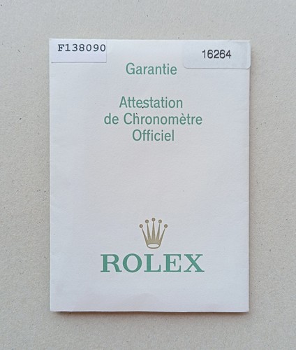 Rolex warranty guarantee paper - rolex,