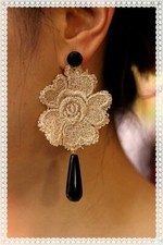 orecchini in pizzo macrame