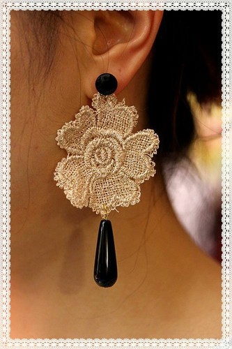 Orecchini pizzo macrame - orecchini,