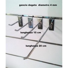GANCI ESPOSITORI CM 20-4mm PORTA BLISTER IN ACCIAIO CROMATO  PER PANNELLO DOGATO
