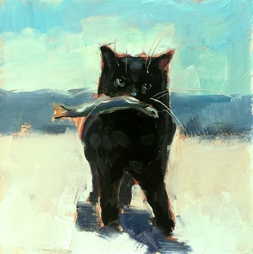 Dipinto olio originale gatto - olio,