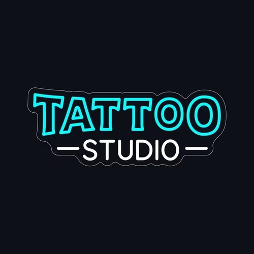 Insegna neon negozio tatuaggi - insegna,