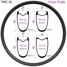 Ruota clincher tubeless 700C simmetria bici da strada cerchio in carbonio per bici triathlon TT