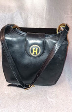 HERMES PARIS BORSA VINTAGE VITELLO NERO 1950  MODELLO ORIGINALE