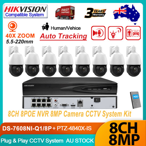 Hikvision 8ch 8mp - 40x, zoom