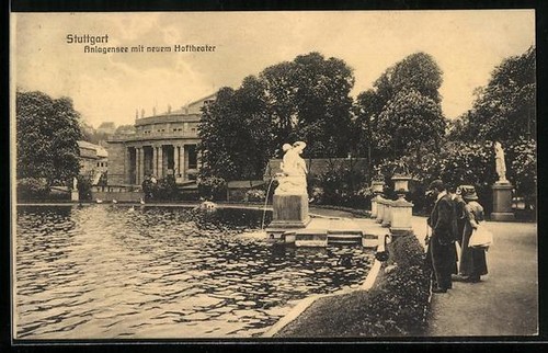 Cartolina stoccarda lago - cartolina,