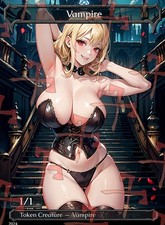 Vampire Token Blonde 1/1 Anime Carta Stile Waifu per EDH e Playtest