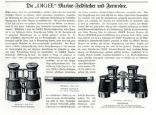 Binocolo Oigee Berlino Schöneberg pubblicità 1911 cannocchiale pubblicità marina
