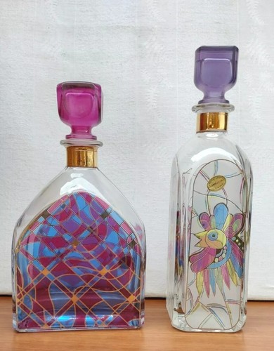 Coppia bottiglie vintage linea - bottiglie,