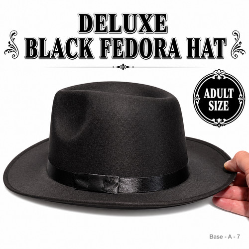 Cappello fedora nero deluxe