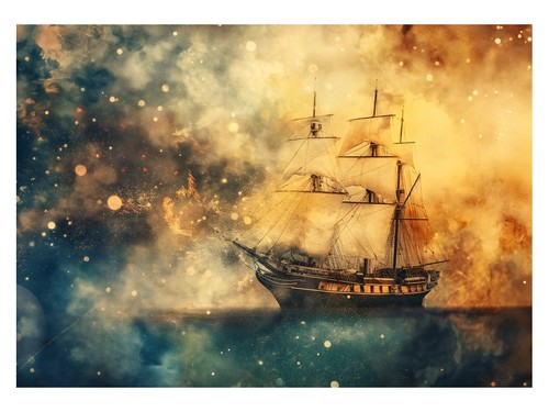Poster vintage nave - poster,