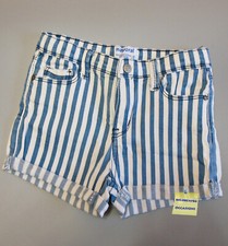 Pantaloncini corti shorts  Bambina 7 anni righe bianche e blu vita elasticizzata