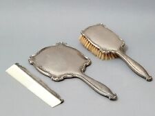 Set WC Hohmann & Katz Art Deco argento 835 specchio a mano seno pettine