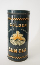 GOLDEN SUN TEA EXTRA QUALITY BOX SCATOLA IN LATTA ANNI 60 70 VINTAGE