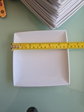 Set 15 Piatti Quadrati Melamina bianchi 15cn X 15cm