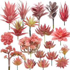 20 Pz Piante Grasse Finte Decorative, Rosso Succulente Artificiali Piante Succul