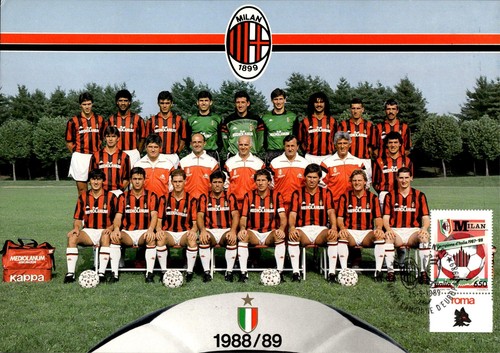 Cartolina squadra milan - squadra, ac