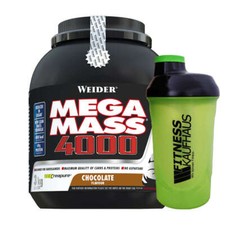 (20,63 EUR/kg) Weider Mega Mass 4000 - 3000g Weight Gainer selezionabile + shaker
