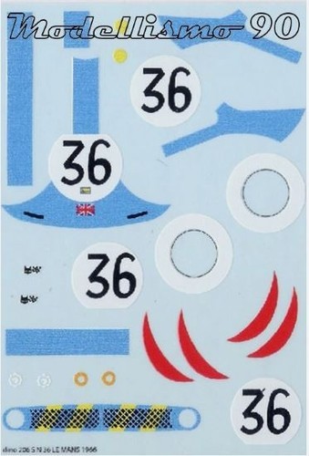 Decal ferrari dino 206s - decal, 1/43