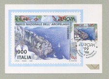 EUROPA - PARCO NAZ. ARCIPELAGO TOSCANO CARTOLINA FILATELICA 1999 - MAXIMUM CARD