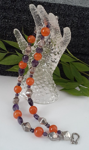 Collana perle corniola e - collana, di
