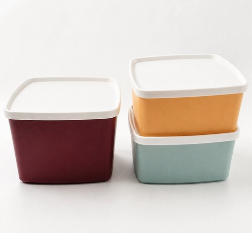 Tupperware square rounds 490ml - tupperware,