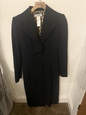 Trench cappotto Dolce & Gabbana nero con cintura taglia 40 UK 6/8 fodera stampa leopardata