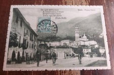 CARTOLINA D'EPOCA ORIGINALE BRESCIA PROVINCIA EDOLO PIAZZA SERINI ANIMATA 