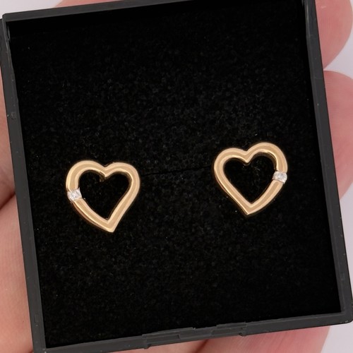 Orecchini perno cuore oro - orecchini,