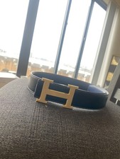 Cintura uomo Hermes blu e nera