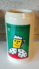 Boccale Bicchiere Birra In Ceramica Oktoberfest Munchen Ufficiale Anno 1997