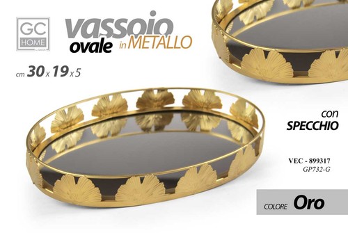 Vassoio metallo ovale - vassoio,