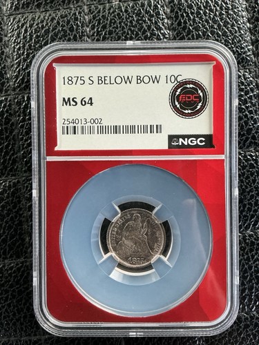 1875 seduto liberty dime - 1875-s, ngc