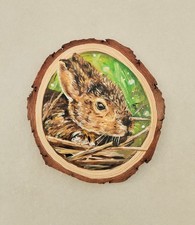 Fetta Di Legno Dipinta A Mano