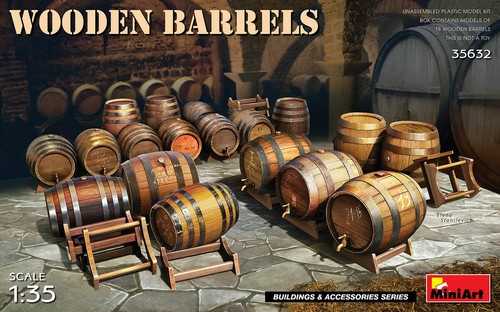 Wooden barrels diorama - barrels,