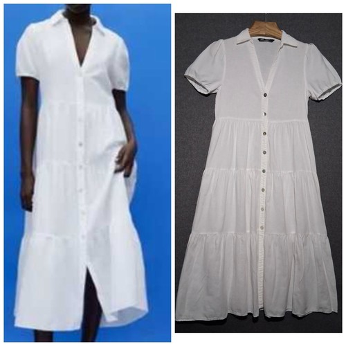 Abito midi bianco - zara, piccolo