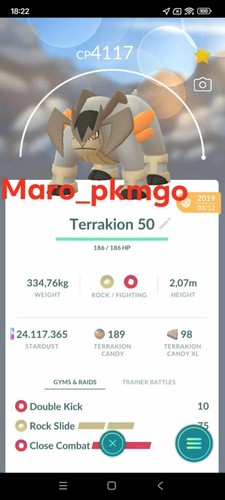 Pokemon terrakion lv50 3moves - pokemon,
