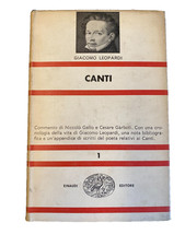 Libro Canti Giacomo Leopardi Einaudi NUE n°1 1962 prima edizione