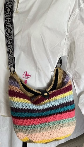 Borsa righe uncinetto - borsa, a