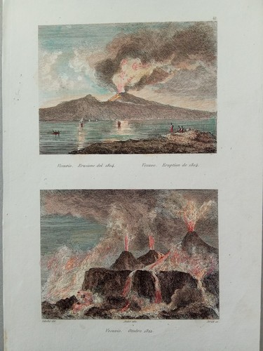 Incisione 1850 vesuvio - 1850,