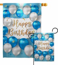 Birthday Balloons Garden Flag