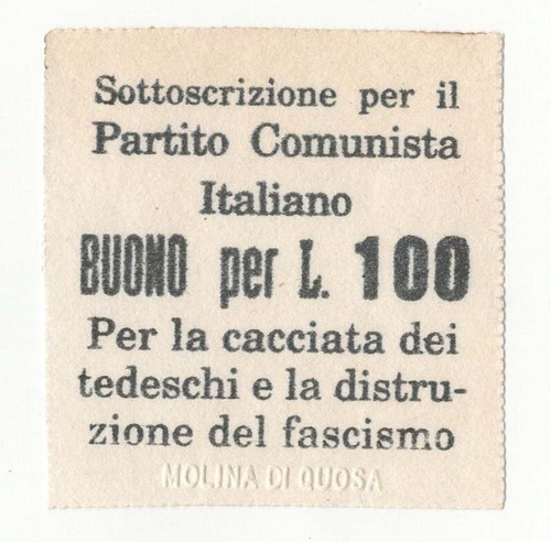 100 lire buono sottoscrizione - 100,