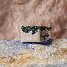 Anello uomo smeraldo argento
