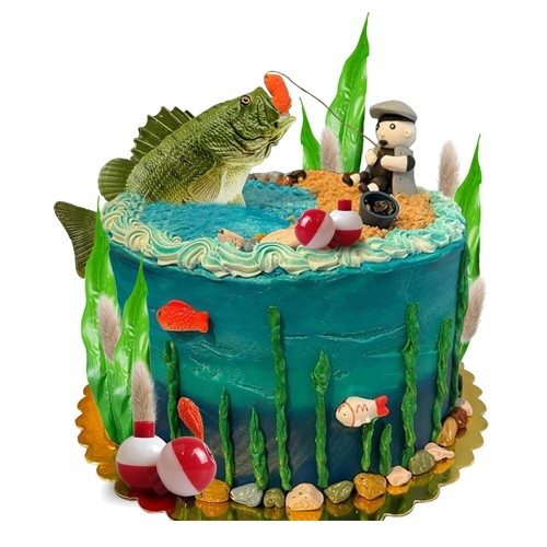 Set cake topper pesca via - cake,