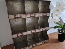 Armadio stile vintage industriale 9 fori per piccioni ripiano a parete metallo