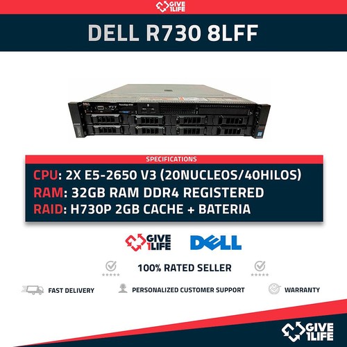 Dell r730 8lff 2650 - 2x, v3