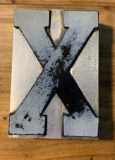 LETTERA X IN PIOMBO PER STAMPA