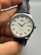 Orologio automatico uomo con lancette nere quadrante testurizzato cinturino nero